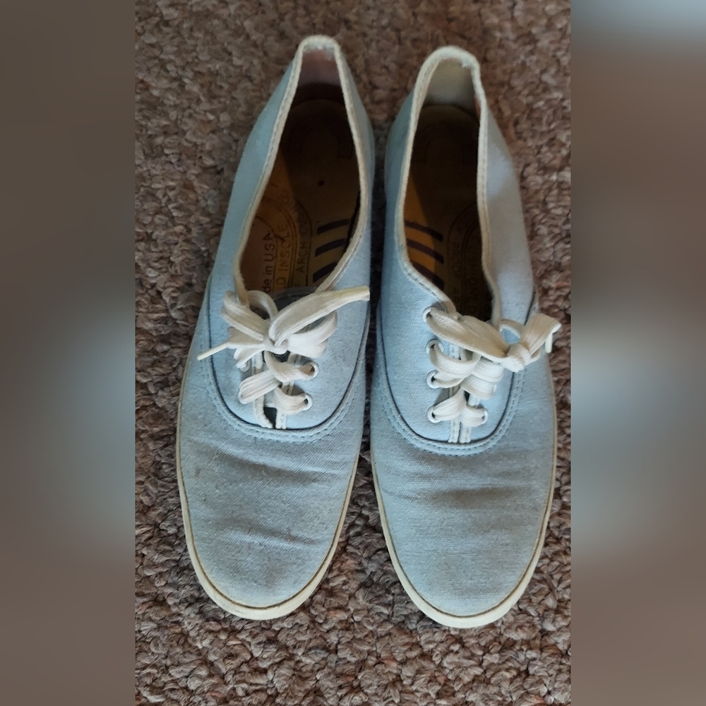 Vintage original Keds light blue color